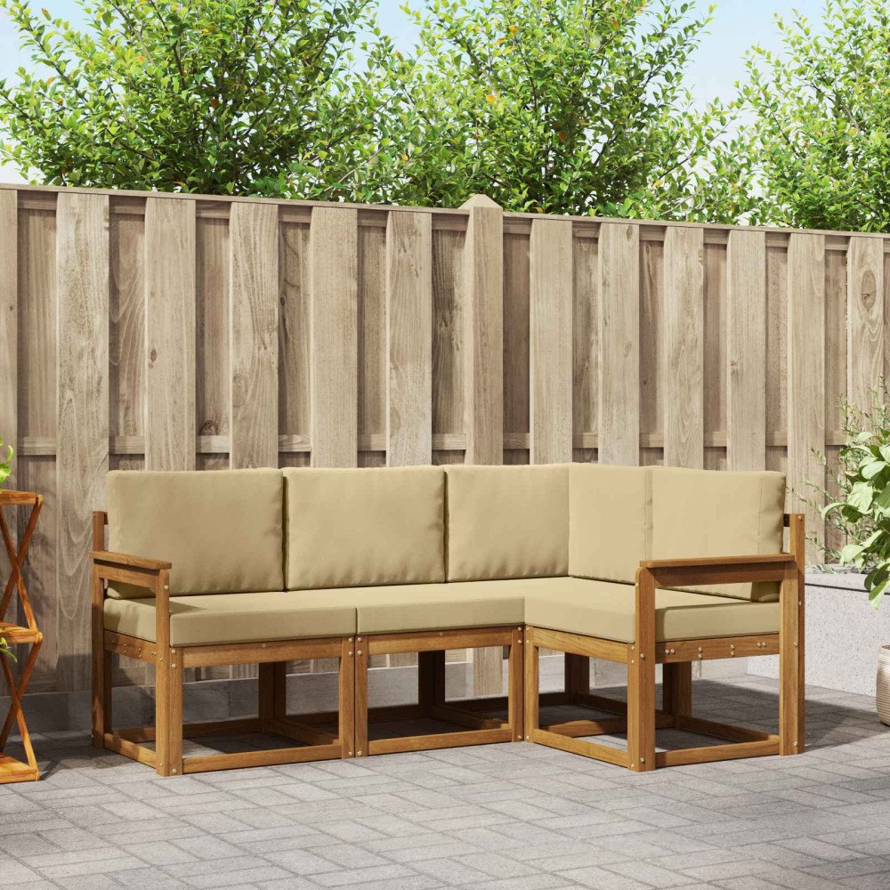 vidaXL Utomhussoffset 4 st Naturlig och Beige