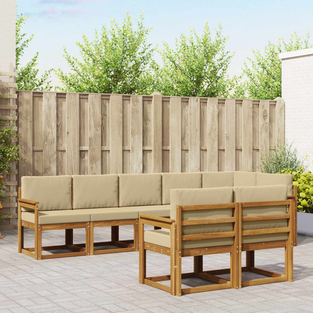 vidaXL Utomhussoffset 8 st Naturlig och Beige