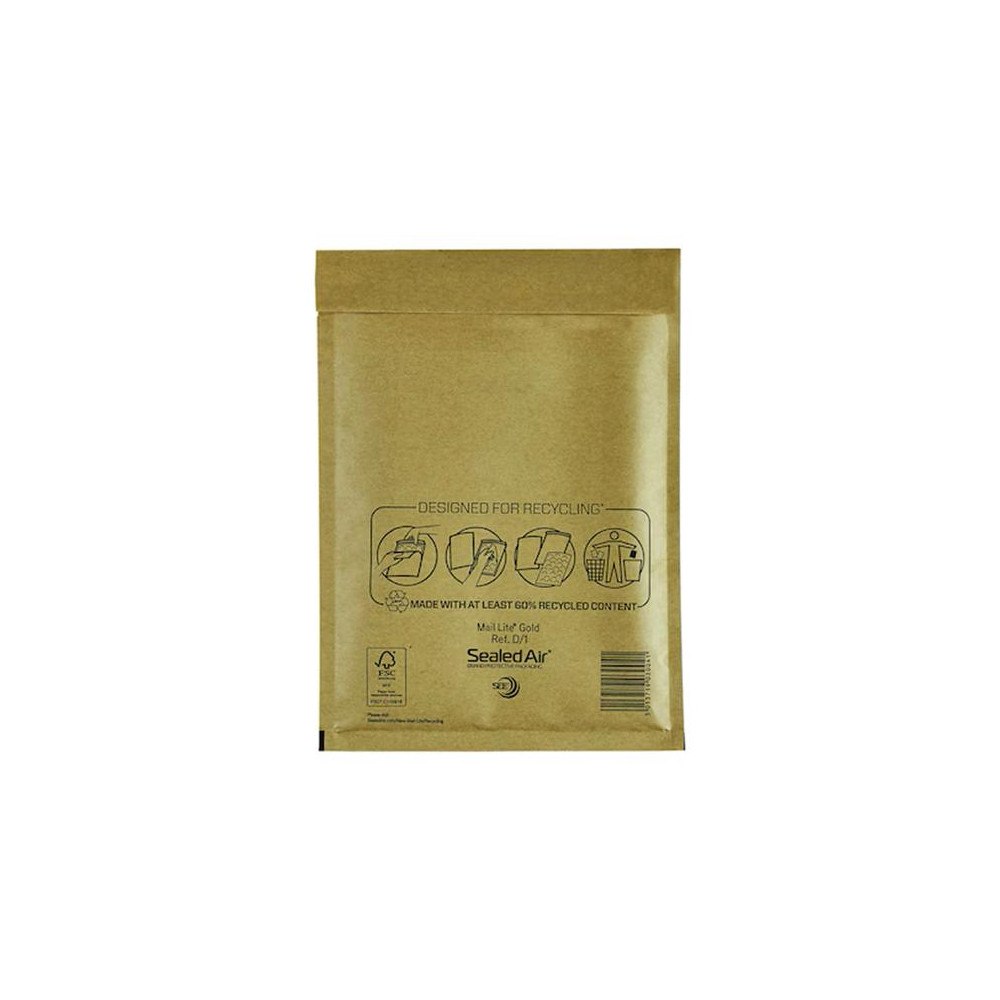 Sealed Air Bubbelpåse D/1 180x260mm brun 200/fp