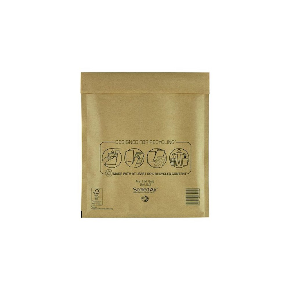 Sealed Air Bubbelpåse E/2 220x260mm brun 200/fp