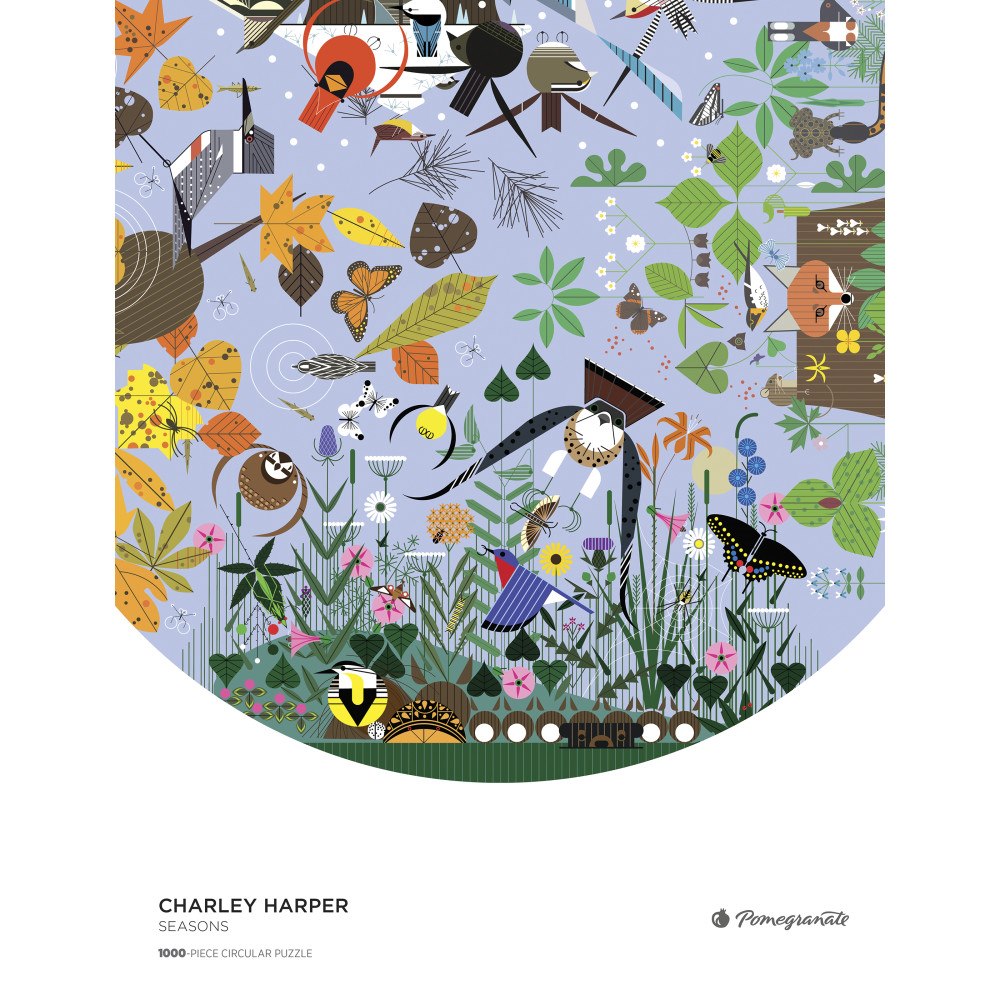 Pomegranate Europe Ltd Charley Harper: Seasons 1000-Piece Circular Jigsaw Puzzle