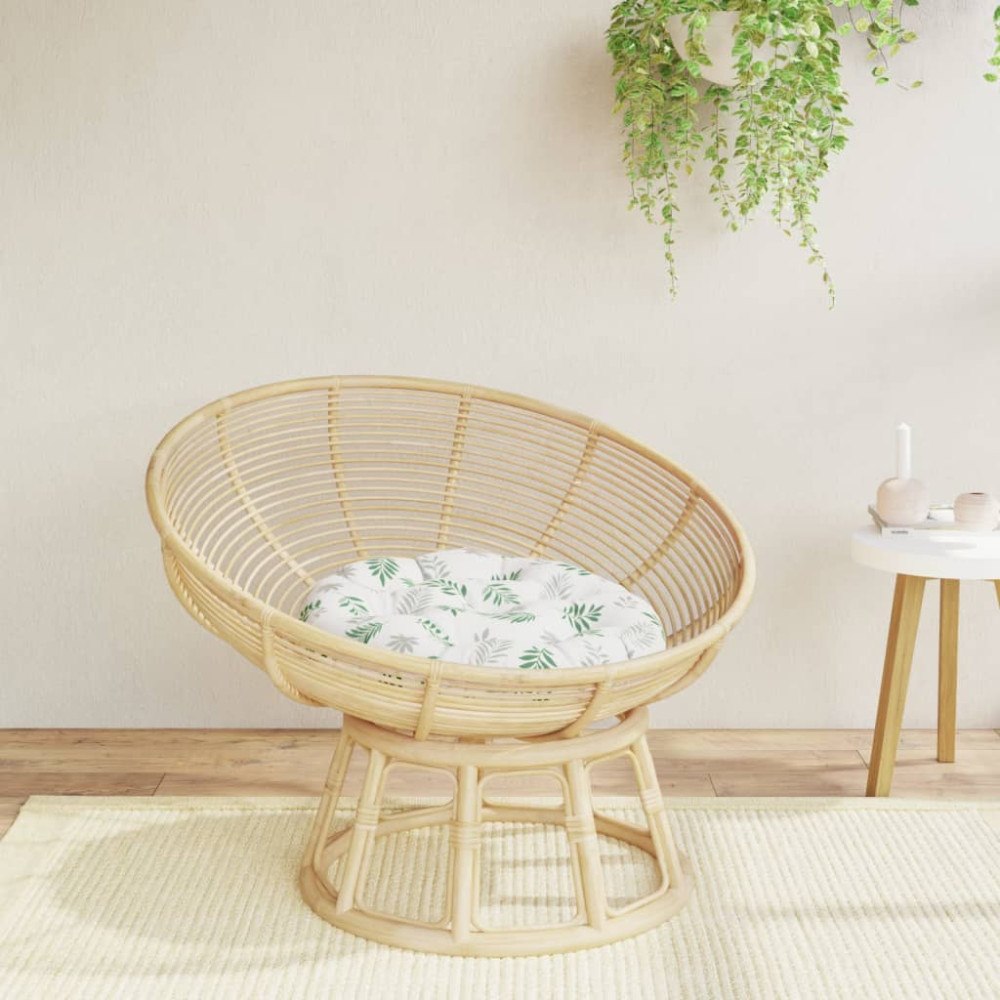 vidaXL Rund dyna bladmönster Ø 60 x11 cm oxfordtyg