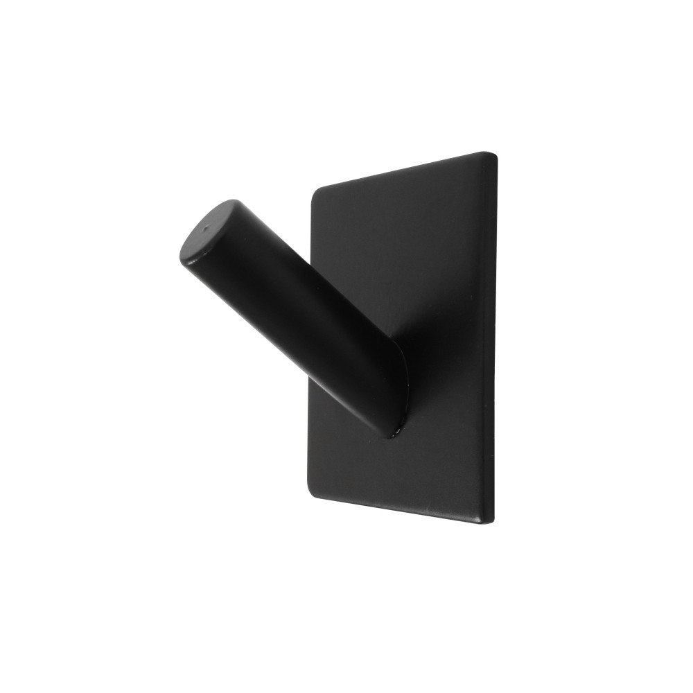 Usorteret Self-adhesive hook, 4 x 4 cm. Matt black Selvklæbende knag,...