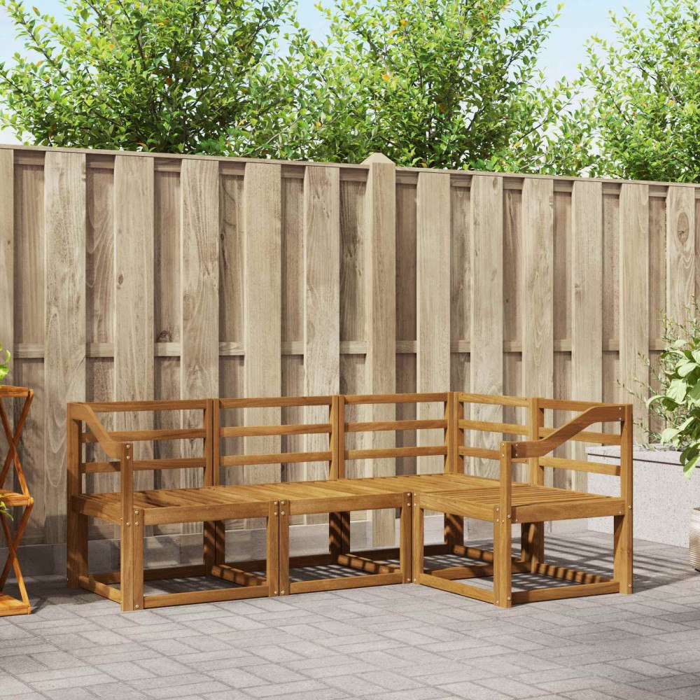 vidaXL Utomhussoffset 4 pcs Naturfärg Massivt Akaciaträ