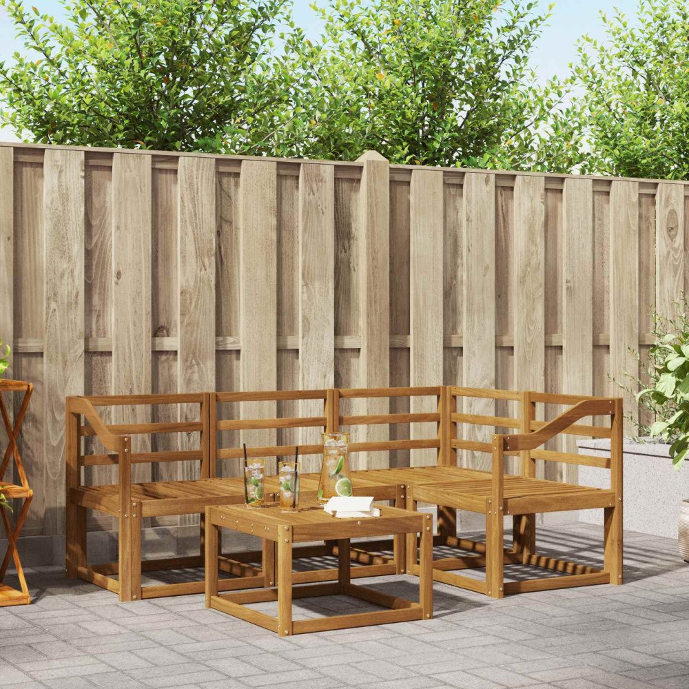 vidaXL Utomhussoffset 5 pcs Naturfärg Massivt Akaciaträ