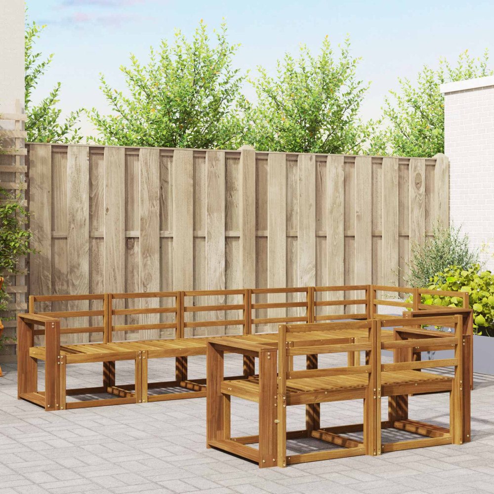 vidaXL Utomhussoffset 8 pcs Naturfärg Massivt Akaciaträ