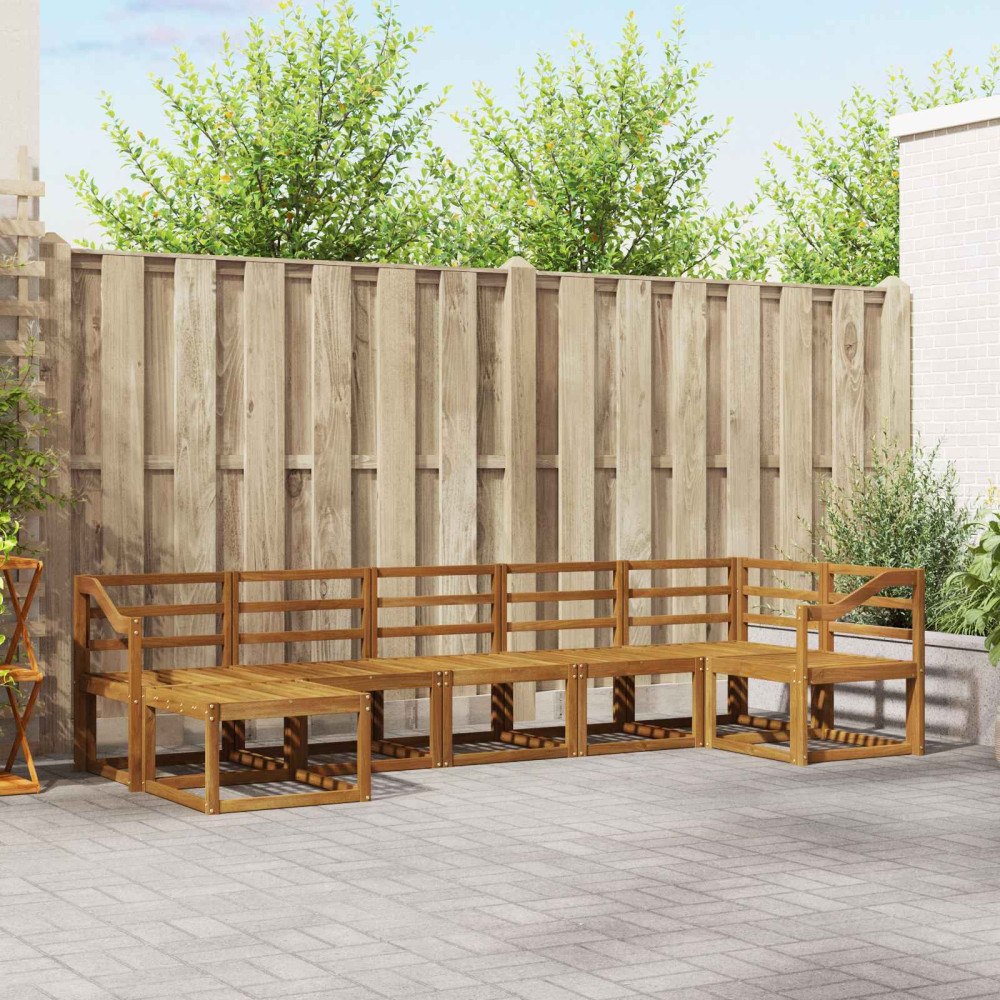 vidaXL Utomhussoffset 7 pcs Naturfärg Massivt Akaciaträ