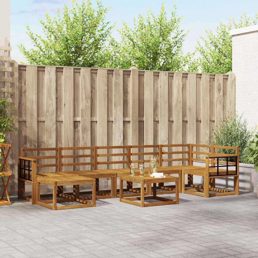 vidaXL Utomhussoffset 8 pcs Naturfärg Massivt Akaciaträ