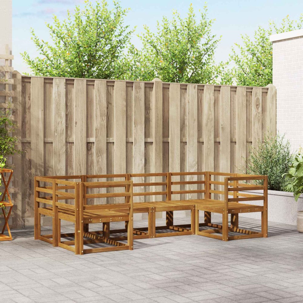 vidaXL Utomhussoffset 6 pcs Naturfärg Massivt Akaciaträ