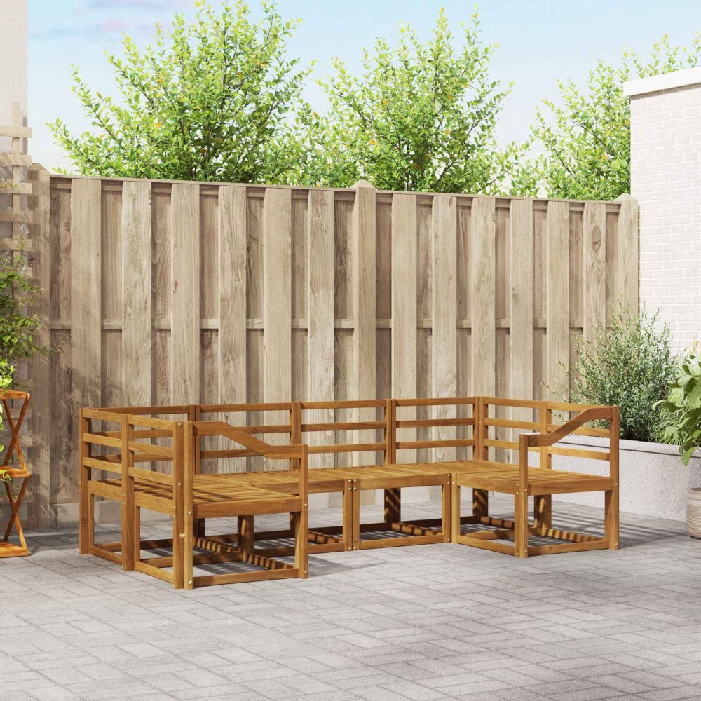 vidaXL Utomhussoffset 6 pcs Naturfärg Massivt Akaciaträ