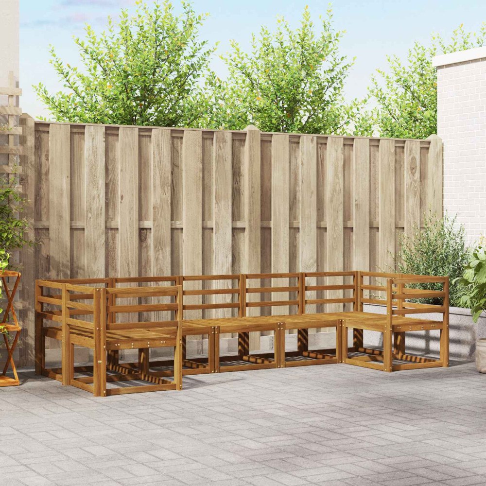 vidaXL Utomhussoffset 7 pcs Naturfärg Massivt Akaciaträ