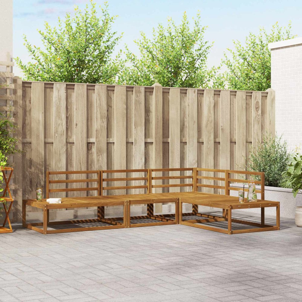 vidaXL Utomhussoffset 4 Stycke Naturfärg Massivt Akaciaträ