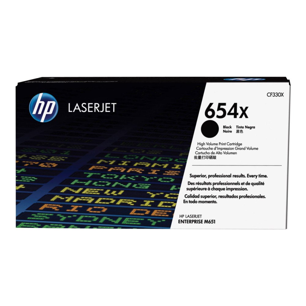 Hewlett-Packard HP 654X - Lång livslängd - svart - original - LaserJet - tonerkassett (CF330X)