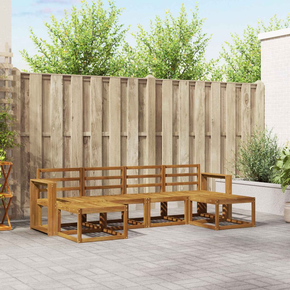 vidaXL Utomhussoffset 6 pcs Naturfärg Konstruerat trä