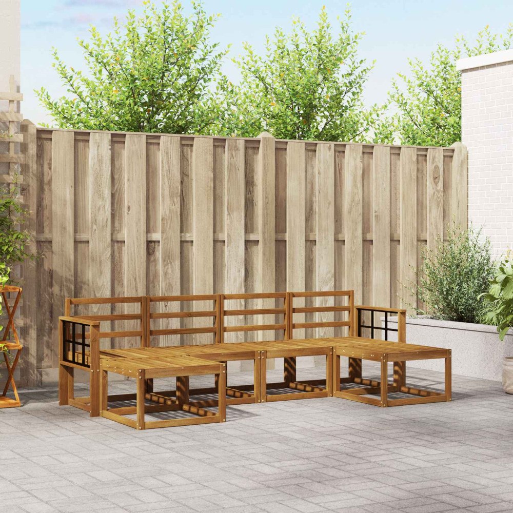 vidaXL Utomhussoffset 6 pcs Naturfärg Konstruerat trä