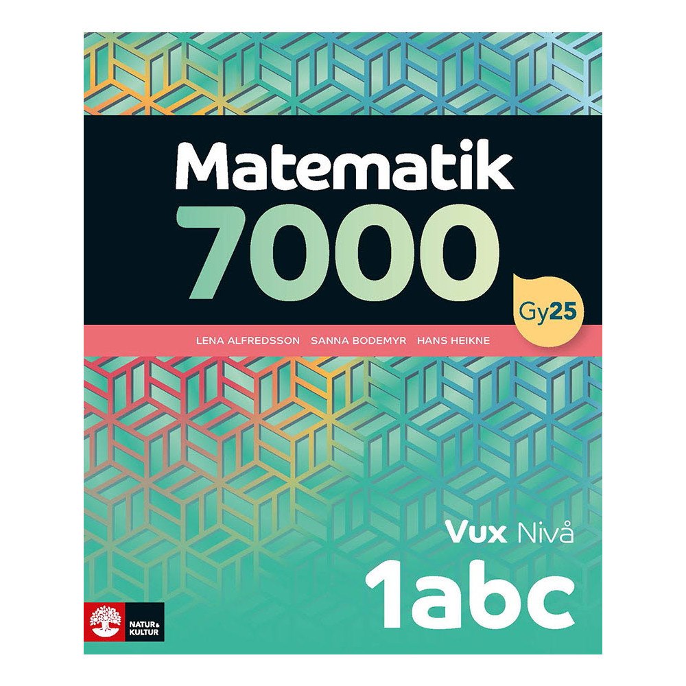 Lena Alfredsson Matematik 7000 nivå 1abc Vux (häftad) (Skadad)