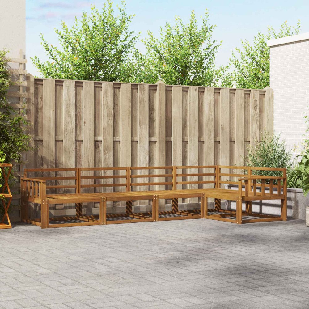 vidaXL Utomhussoffset 5 pcs Naturfärg Massivt Akaciaträ