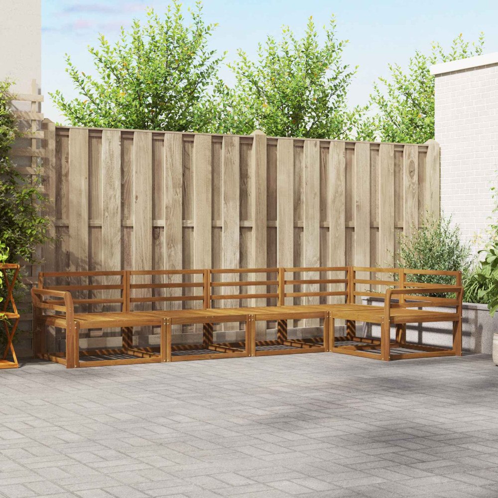 vidaXL Utomhussoffset 5 pcs Naturfärg Massivt Akaciaträ