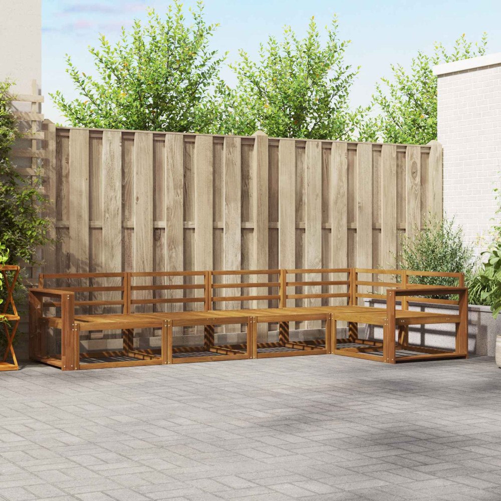 vidaXL Utomhussoffset 5 pcs Naturfärg Massivt Akaciaträ