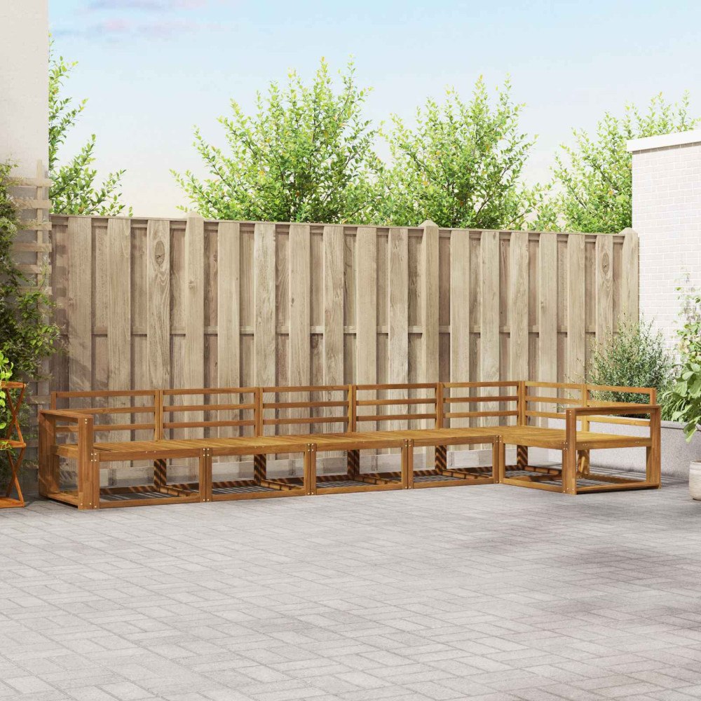 vidaXL Utomhussoffset 6 pcs Naturfärg Massivt Akaciaträ