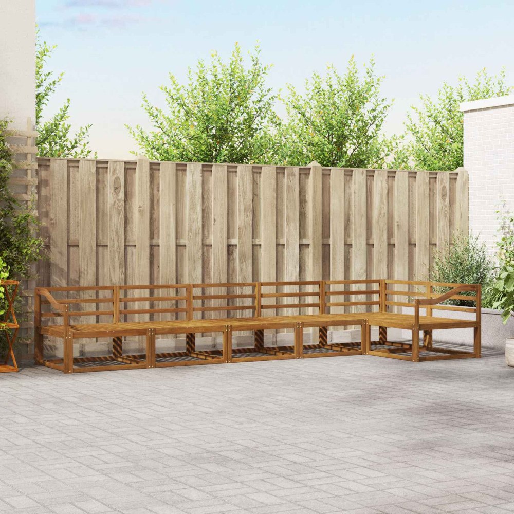 vidaXL Utomhussoffset 6 pcs Naturfärg Massivt Akaciaträ