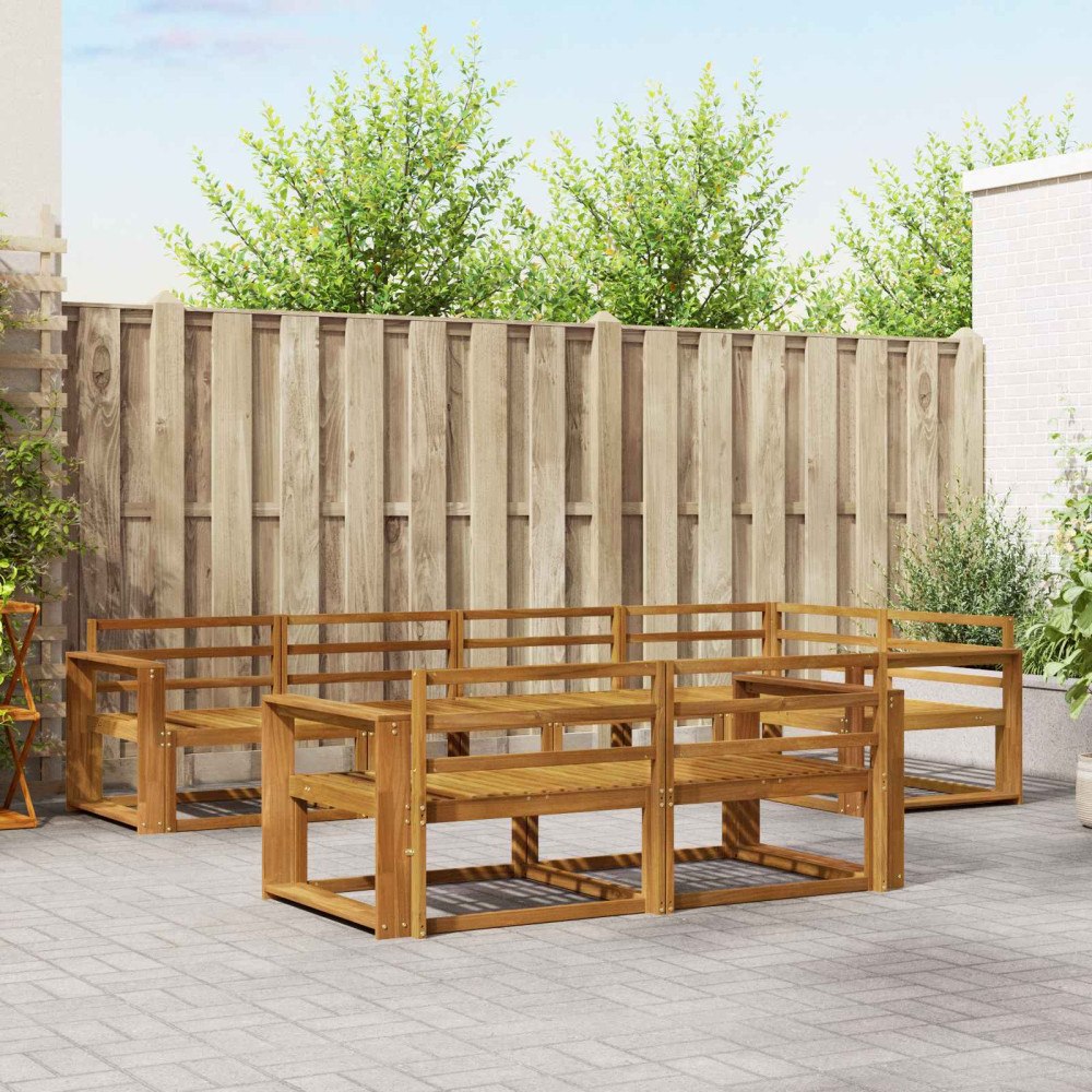 vidaXL Utomhussoffset 7 pcs Naturfärg Massivt Akaciaträ