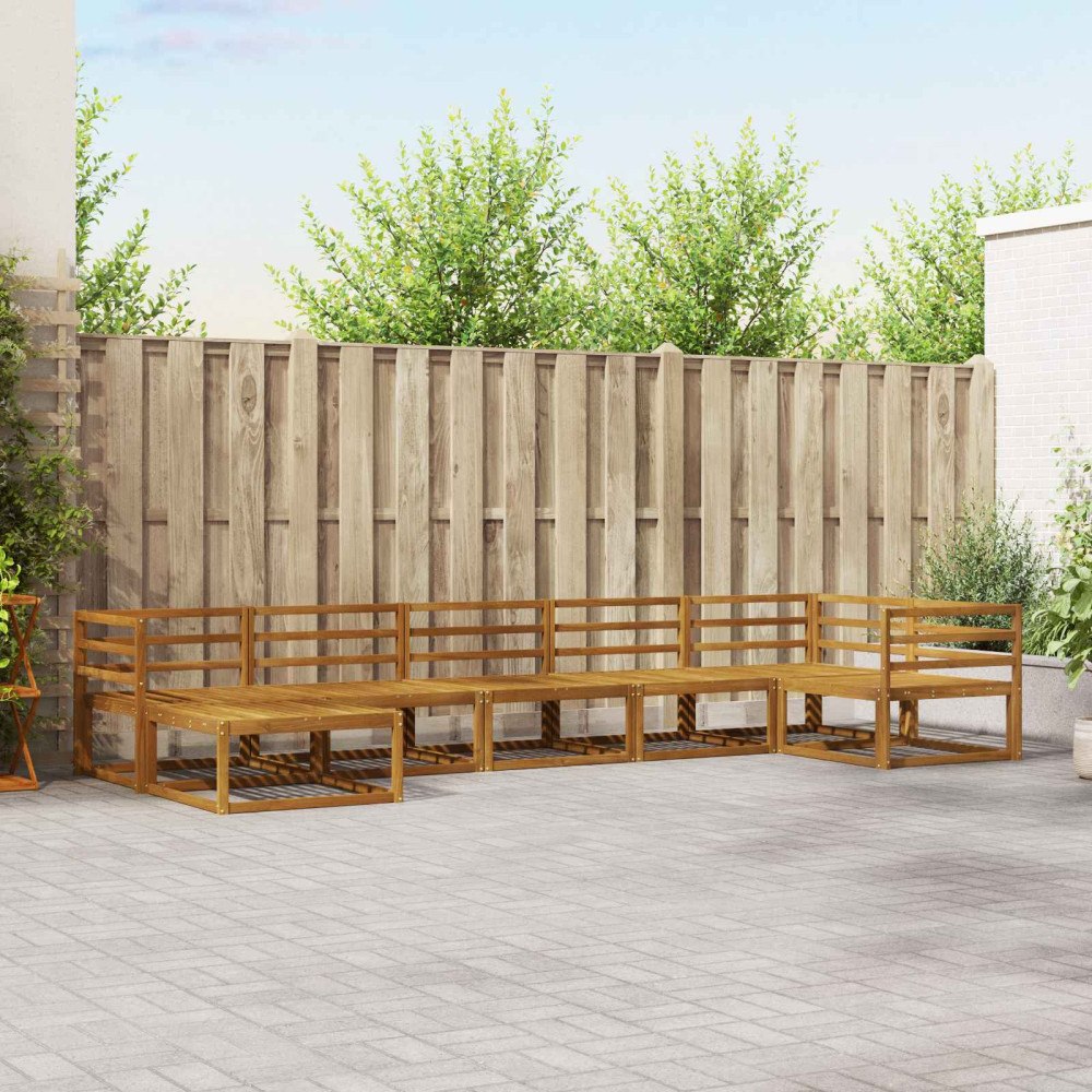 vidaXL Utomhussoffset 7 pcs Naturfärg Massivt Akaciaträ