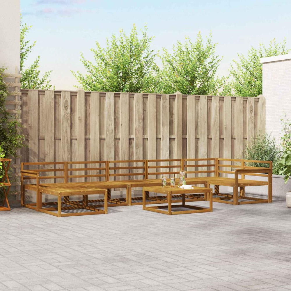 vidaXL Utomhussoffset 8 pcs Naturfärg Massivt Akaciaträ