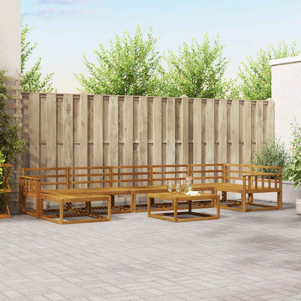 vidaXL Utomhussoffset 8 pcs Naturfärg Massivt Akaciaträ