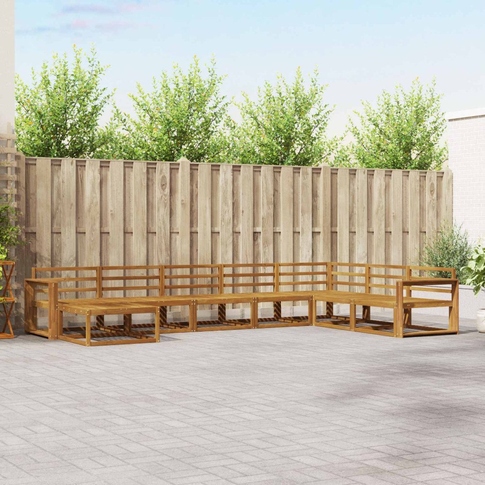 vidaXL Utomhussoffset 8 pcs Naturfärg Massivt Akaciaträ