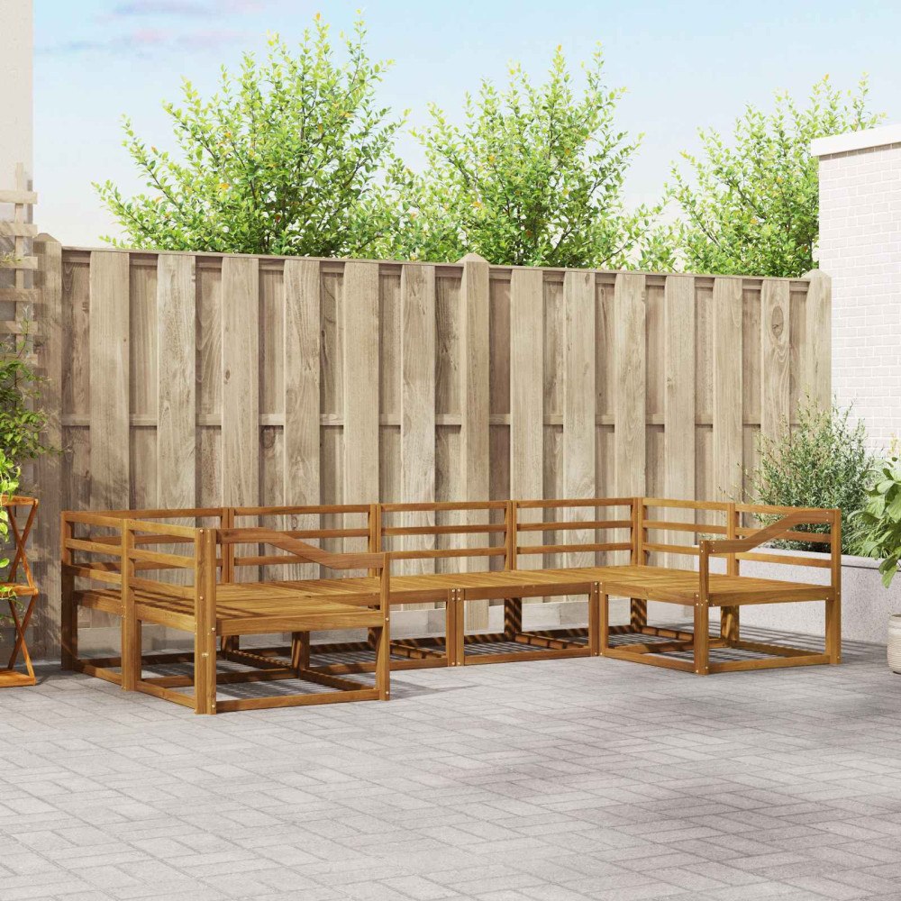 vidaXL Utomhussoffset 6 pcs Naturfärg Massivt Akaciaträ