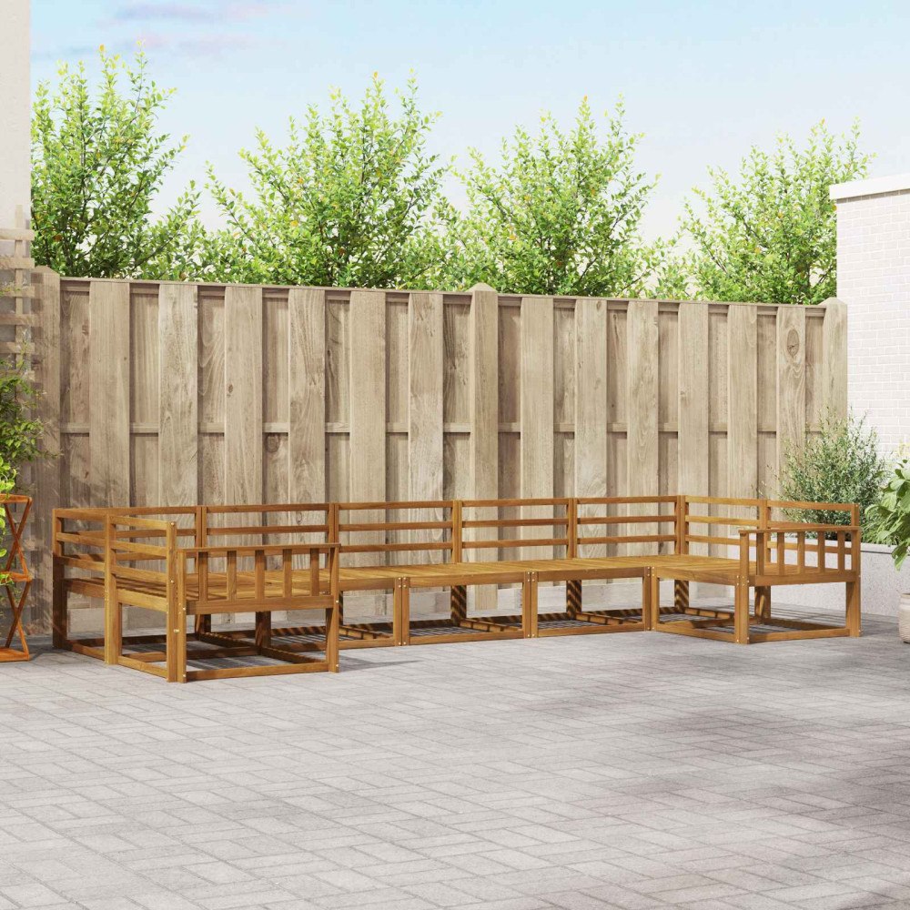 vidaXL Utomhussoffset 7 pcs Naturfärg Massivt Akaciaträ