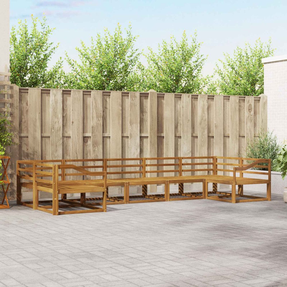 vidaXL Utomhussoffset 7 pcs Naturfärg Massivt Akaciaträ