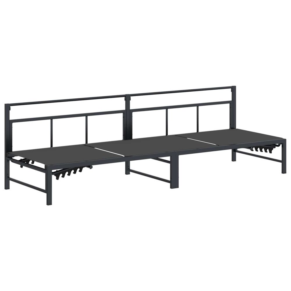 vidaXL Solstol Svart 200 x 62 x 59,5 cm Textilene