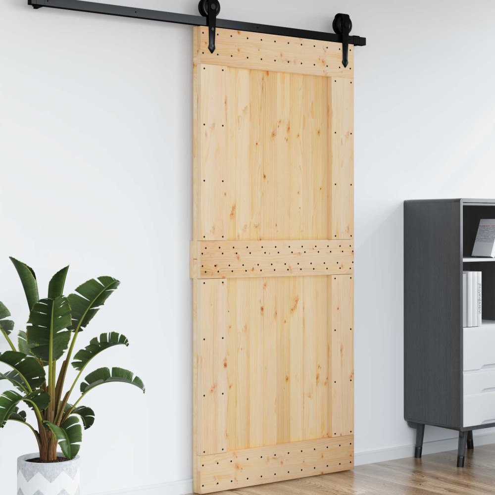 vidaXL Dörr NARVIK Naturfärg 100 x 210 cm Massiv furuträdörr