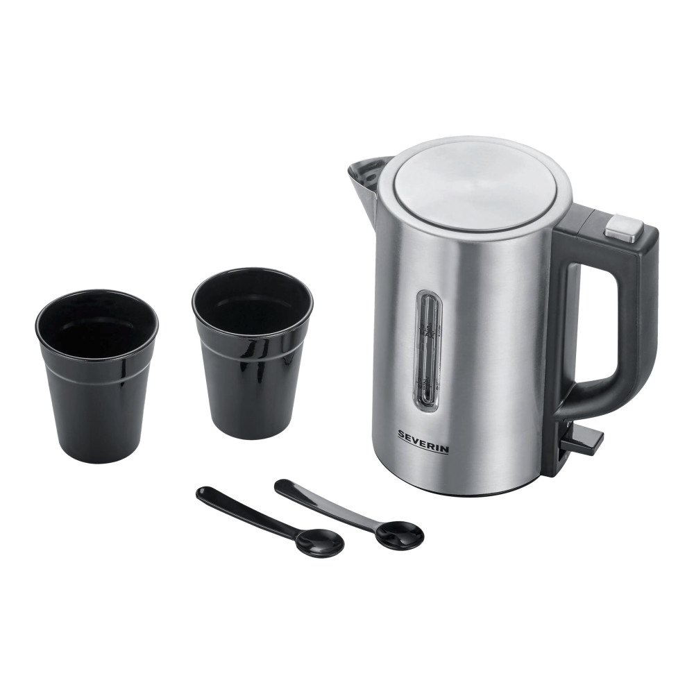 SEVERIN Elektrogeräte GmbH SEVERIN WK 3647 Mini Travel - vattenkokare - borstat stål/svart