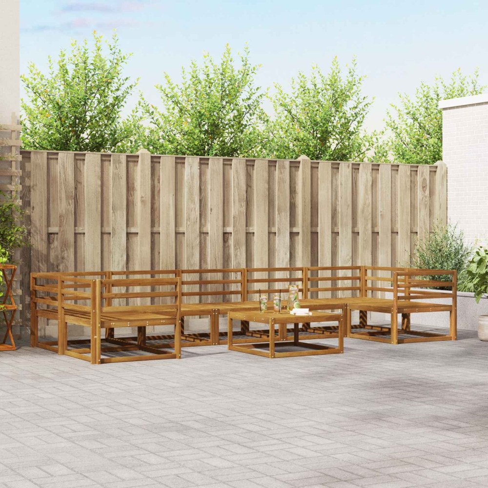 vidaXL Utomhussoffset 8 pcs Naturfärg Massivt Akaciaträ