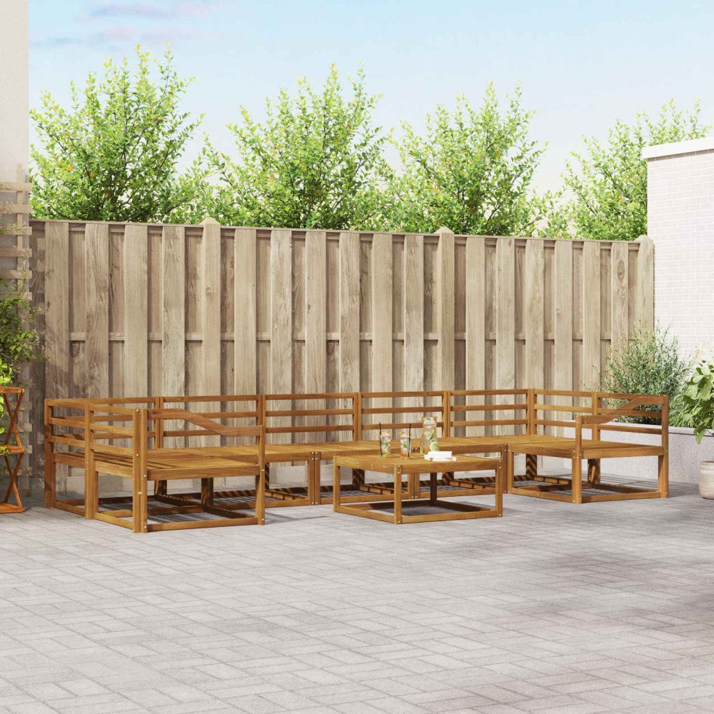 vidaXL Utomhussoffset 8 pcs Naturfärg Massivt Akaciaträ