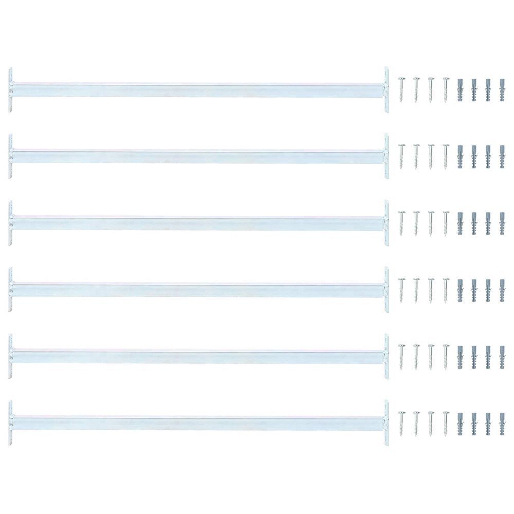 vidaXL Justerbar fönstersäkerhetsstång 6 pcs Silver Stål