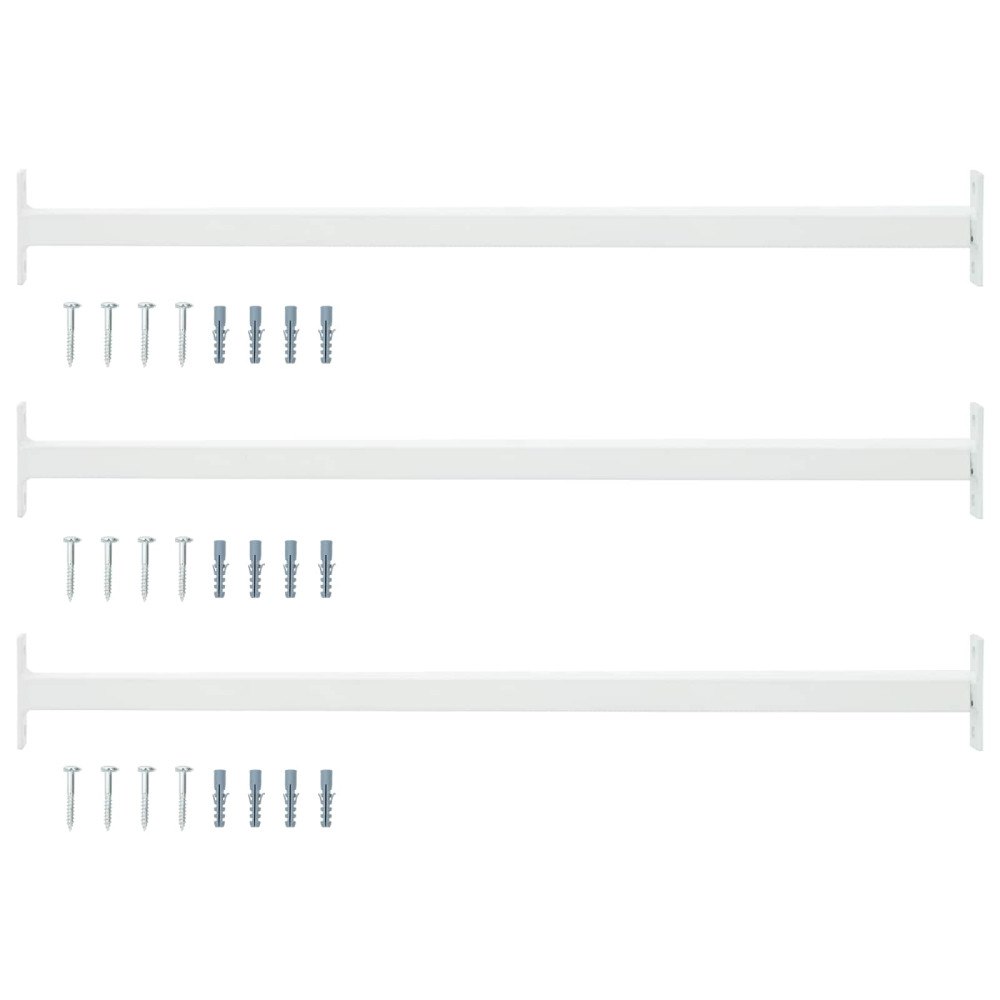vidaXL Justerbar fönstersäkerhetsstång 3 pcs Vit Stål