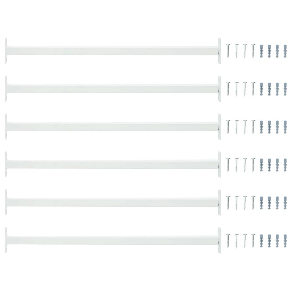 vidaXL Justerbar fönstersäkerhetsstång 6 pcs Vit Stål