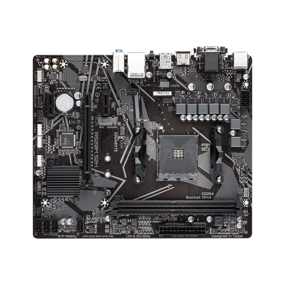 Gigabyte Technology Gigabyte A520M S2H - 1.0 - moderkort - micro ATX - Socket AM4 - AMD A520