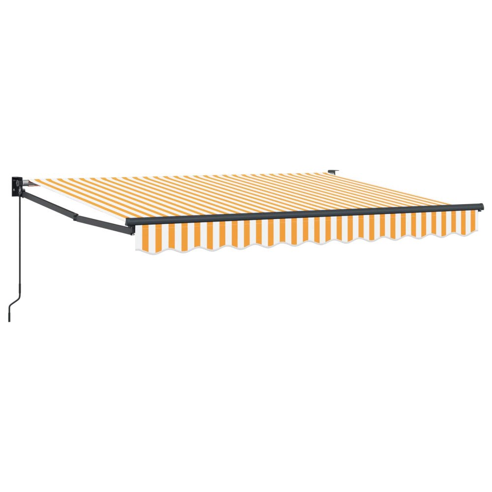 vidaXL Manuell Utdragbar Markis Gul och vit 3,5 x 2 m