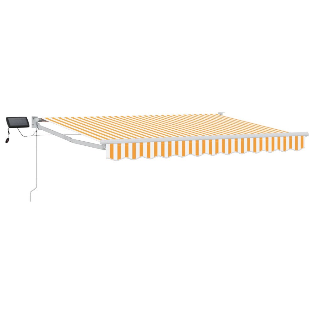 vidaXL Manuell utdragbar markis med LED-lampor Gul och Vit 2,5 x 2 m
