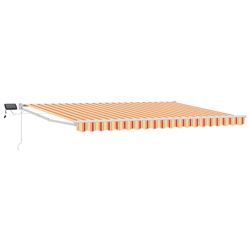 vidaXL Manuell utdragbar markis med LED-lampor Flerfärgsdesign 5 x 3 m