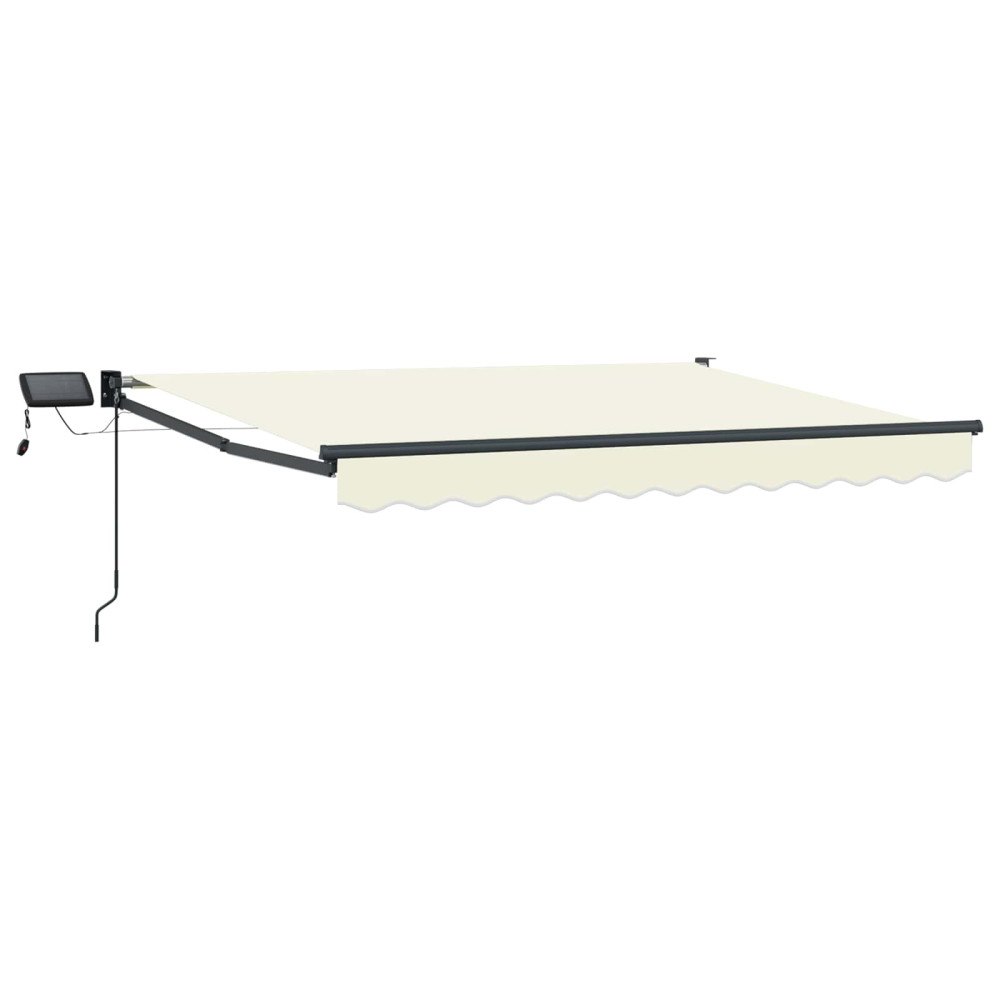 vidaXL Manuell utdragbar markis med LED-lampor Kräm 3 x 2 m