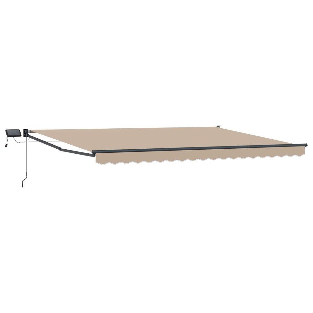 vidaXL Manuell utdragbar markis med LED-lampor Beige 4 × 3 m