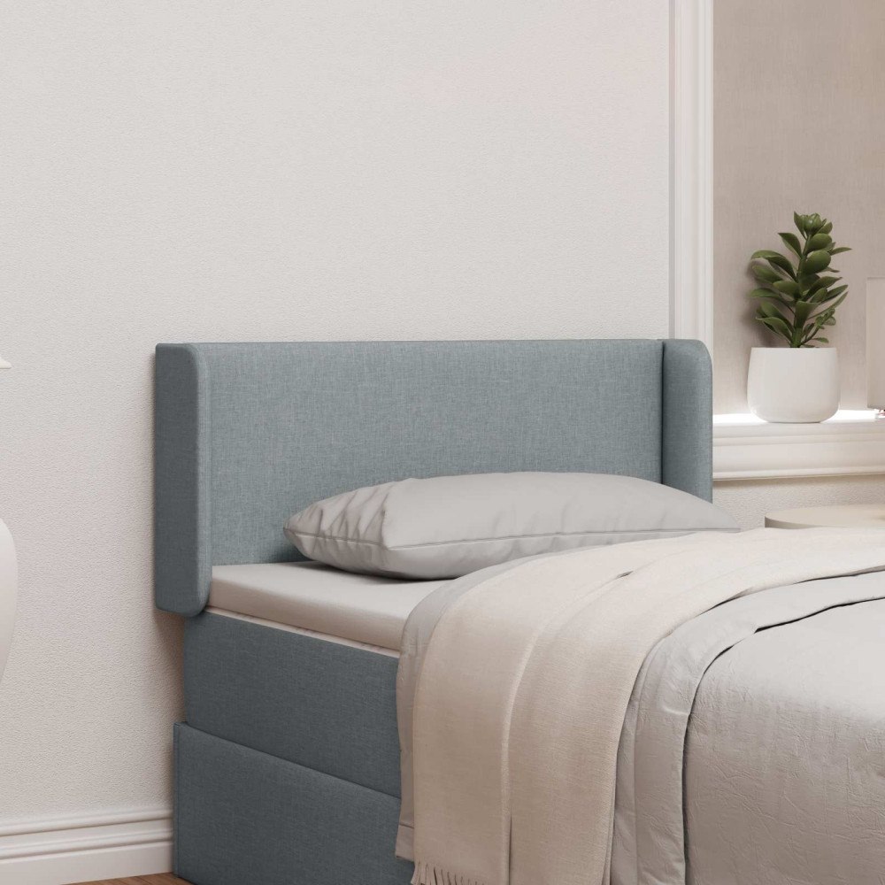 vidaXL Sänggavel Öra med huvudgavel Grå 40,5 x 40,5 x 4 cm tyg