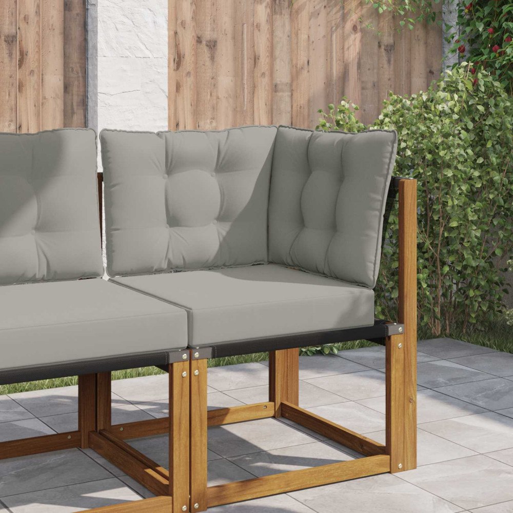 vidaXL Utomhus Soffa Kudde 3 pcs Grå Polyester