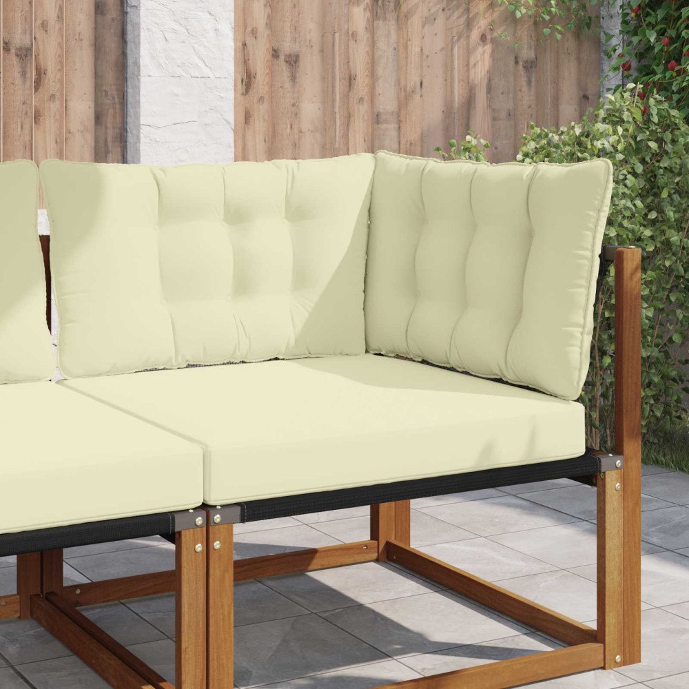 vidaXL Utomhus Soffa Kudde 3 pcs Kräm Polyester